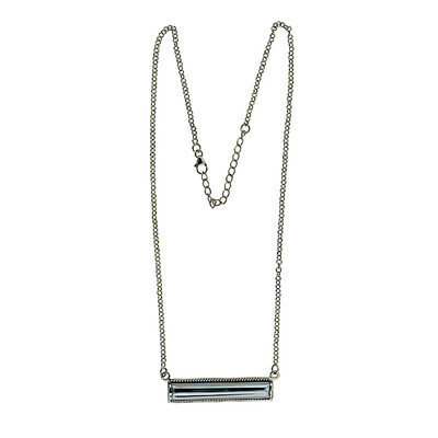 Schwarzer Hämatit-Silbercollier
