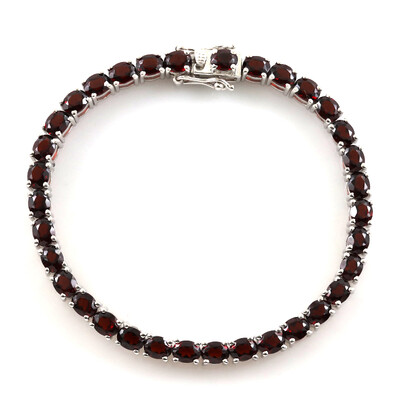 Mosambik-Granat-Silberarmband
