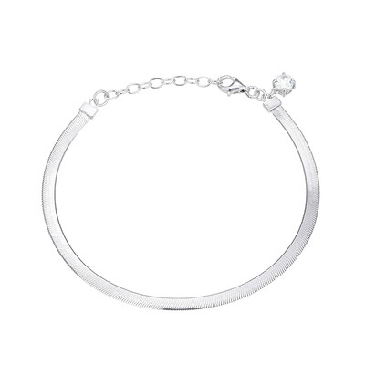 Weißer Topas-Silberarmband