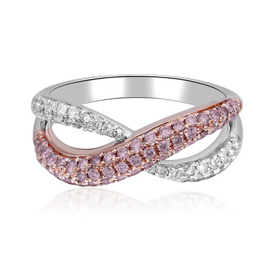 Pinkfarbener I1 Diamant-Goldring (CIRARI)