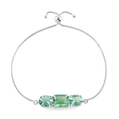 Grüner Fluorit-Silberarmband