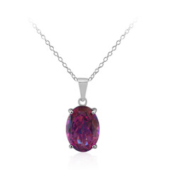 Fuchsia-Mystik-Quarz-Silberhalskette