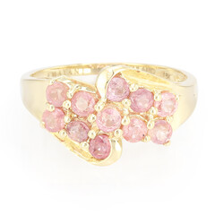 Nicht erhitzter Padparadscha-Saphir-Goldring (AMAYANI)