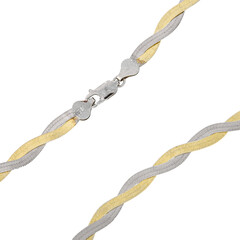 Design-Silbercollier - 13,6 g - 45 cm - zweifarbig