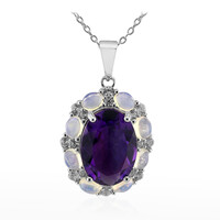 Sambia-Amethyst-Silberhalskette