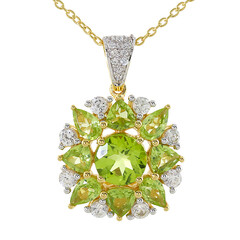 Peridot-Silberhalskette