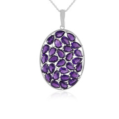 Sambia-Amethyst-Silberhalskette