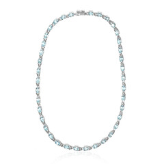 Himmelblauer Topas-Silbercollier