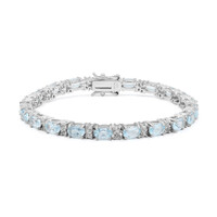 Himmelblauer Topas-Silberarmband