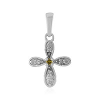 Gelber I2 Diamant-Silberanhänger