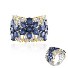 Blauer Saphir-Silberring (Gems en Vogue)