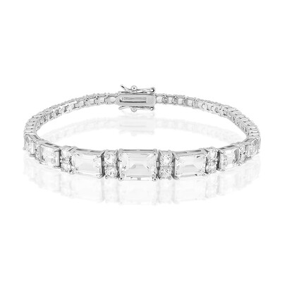 Weißer Topas-Silberarmband