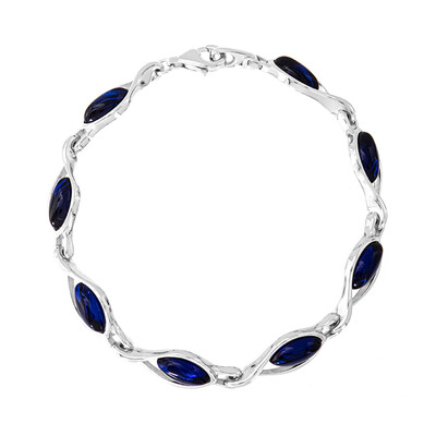 Blauer Kolumbianischer Bernstein-Silberarmband (dagen)