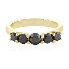 Schwarzer Diamant-Goldring