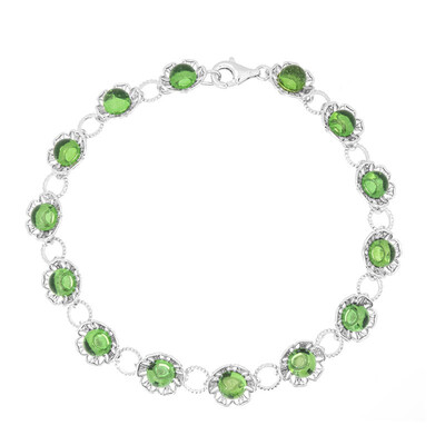 Grüner Kolumbianischer Bernstein-Silberarmband (dagen)