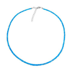 Neonblauer Apatit-Silberhalskette