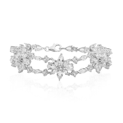 Weißer Topas-Silberarmband