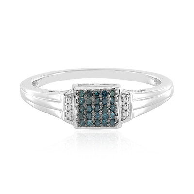 Blauer I1 Diamant-Herren-Silberring