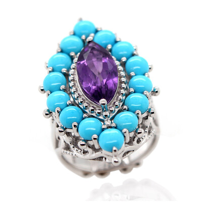 Sambia-Amethyst-Silberring (Dallas Prince Designs)