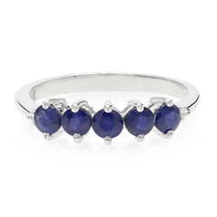 Blauer Burmesischer Saphir-Silberring