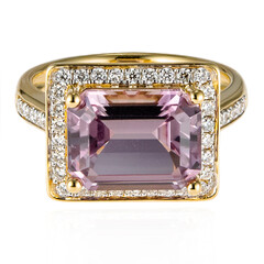 Pinkfarbener Diaspor-Goldring (AMAYANI)
