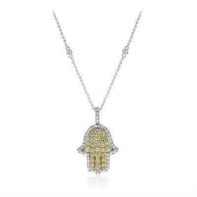 Gelber SI2 Diamant-Goldhalskette (CIRARI)