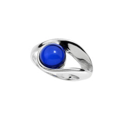 Blauer Kolumbianischer Bernstein-Silberring