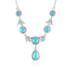 Sleeping Beauty-Türkis-Silbercollier