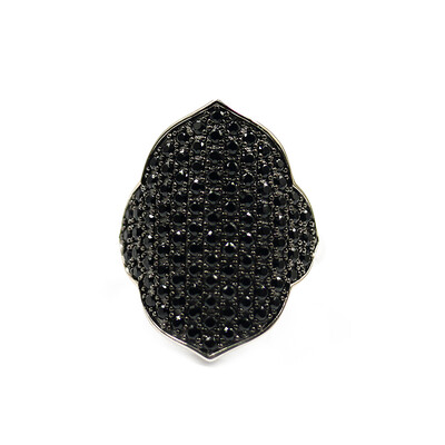 Schwarzer Spinell-Silberring