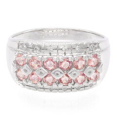 Pinkfarbener Ceylon-Saphir-Silberring