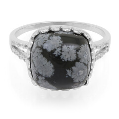 Schneeflocken-Obsidian-Silberring
