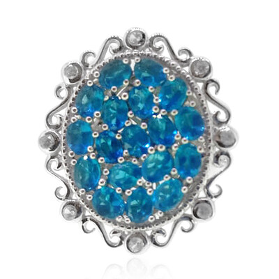 Neonblauer Apatit-Silberring (Dallas Prince Designs)