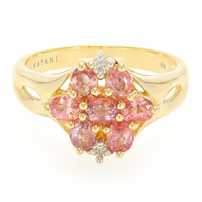 Nicht erhitzter Padparadscha-Saphir-Goldring (AMAYANI)