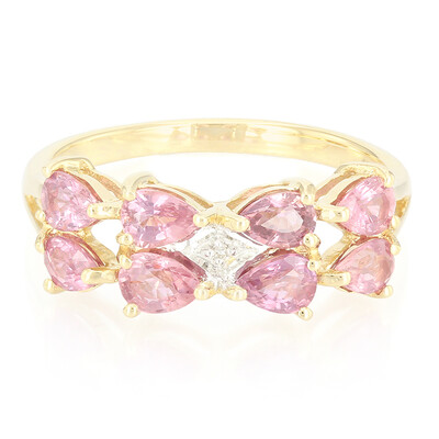 Nicht erhitzter Padparadscha-Saphir-Goldring (AMAYANI)