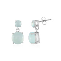 Aqua-Chalzedon-Silberohrringe