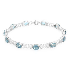 Pfauen-Kyanit-Silberarmband