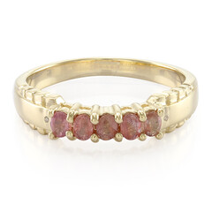Nicht erhitzter Padparadscha-Saphir-Herren-Goldring