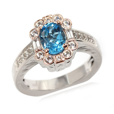Schweizblauer Topas-Silberring (Dallas Prince Designs)
