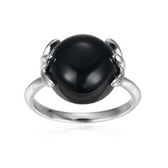 Schwarzer Achat-Silberring