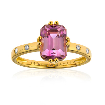 Pinkfarbener Diaspor-Goldring (AMAYANI)