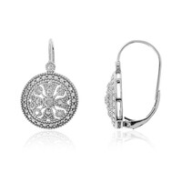 Salz-und-Pfeffer-Diamant-Silberohrringe
