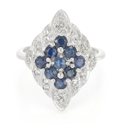 Blauer Saphir-Silberring
