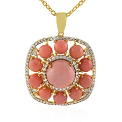 Australischer Pinkfarbener Opal-Silberhalskette