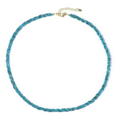 Neonblauer Apatit-Silberhalskette