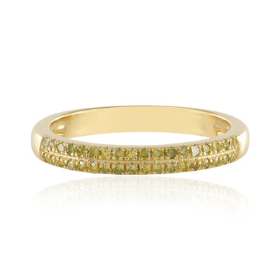Gelber I3 Diamant-Silberring