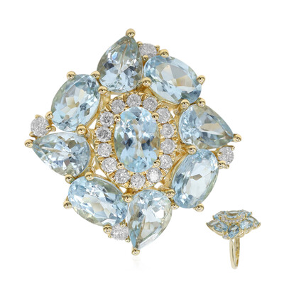 AAA-Brasilianischer Aquamarin-Goldring (CIRARI)