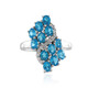 Neonblauer Apatit-Silberring