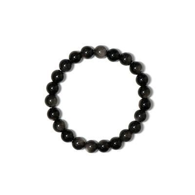 Silber-Obsidian-Armband