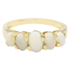 Weißer Opal-Goldring