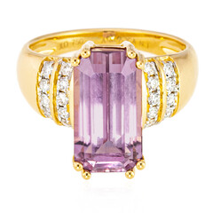 Pinkfarbener Diaspor-Goldring (AMAYANI)